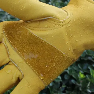 (12 pair pack) Water Resistant General Purpose Premium 100% Top Grain Cowhide Work Gloves