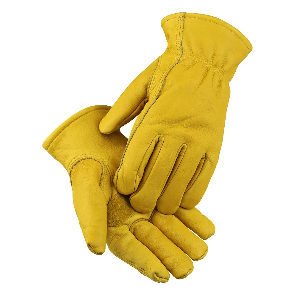 (12 pair pack) Water Resistant General Purpose Premium 100% Top Grain Cowhide Work Gloves