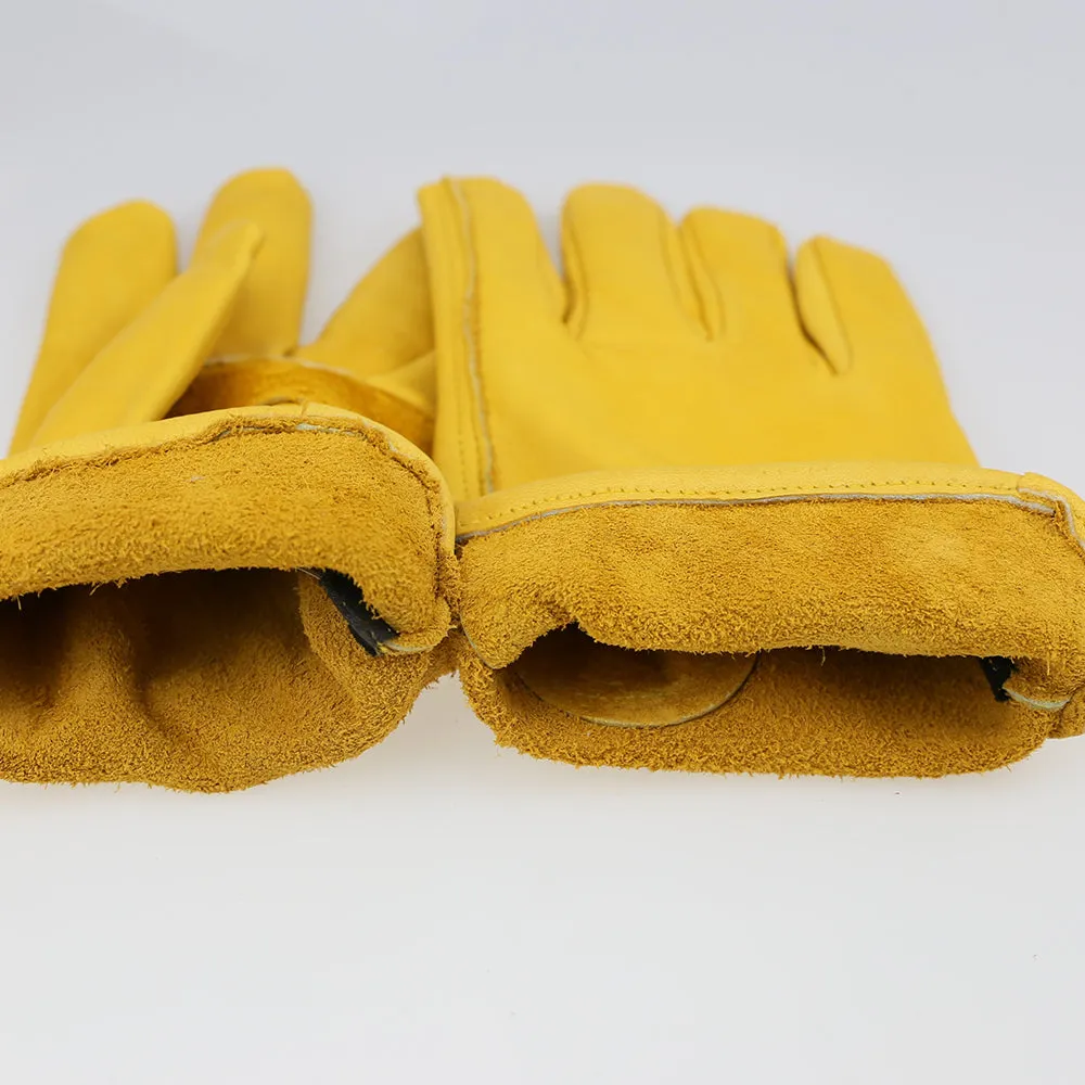 (12 pair pack) Water Resistant General Purpose Premium 100% Top Grain Cowhide Work Gloves