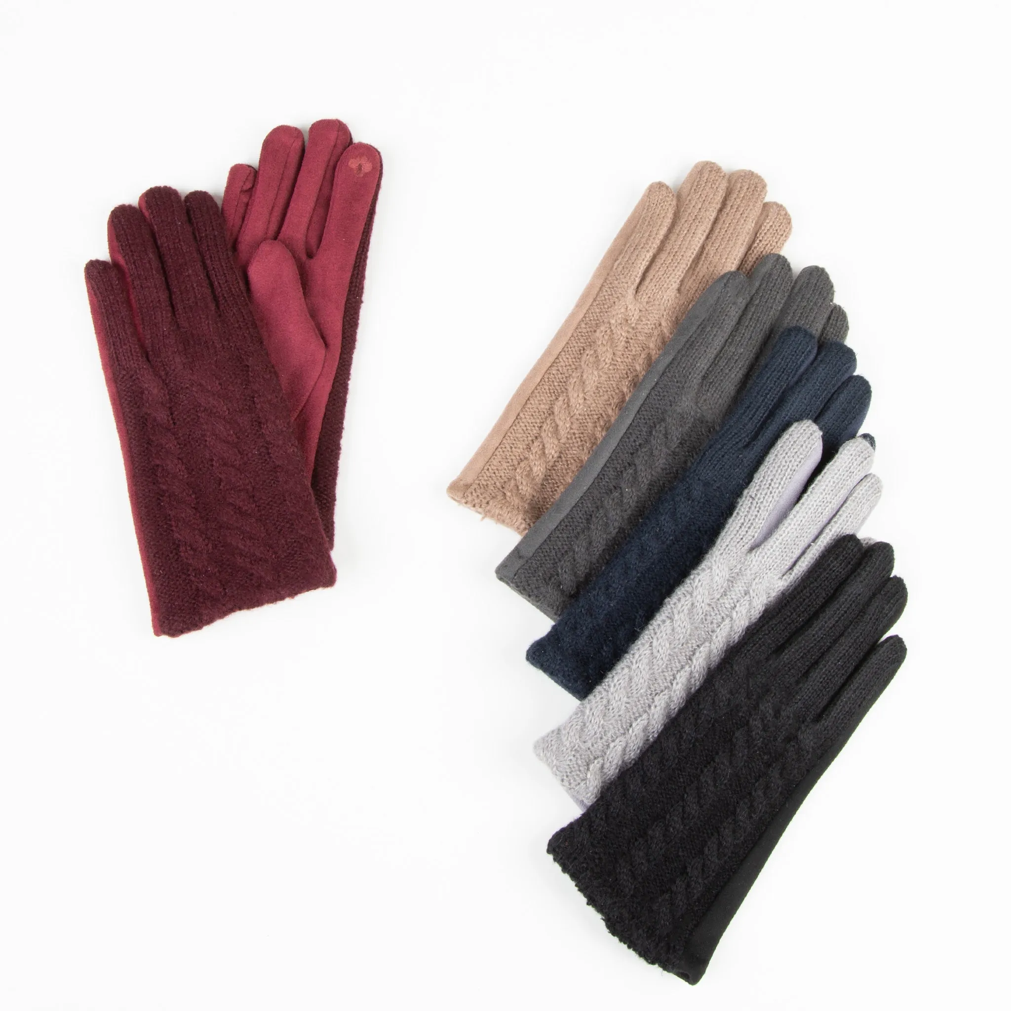 12 Piece Everly Cable Knit Glove Assortment
