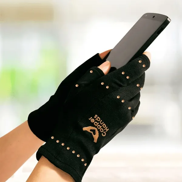 3 Pairs Copper-Infused Compression Gloves