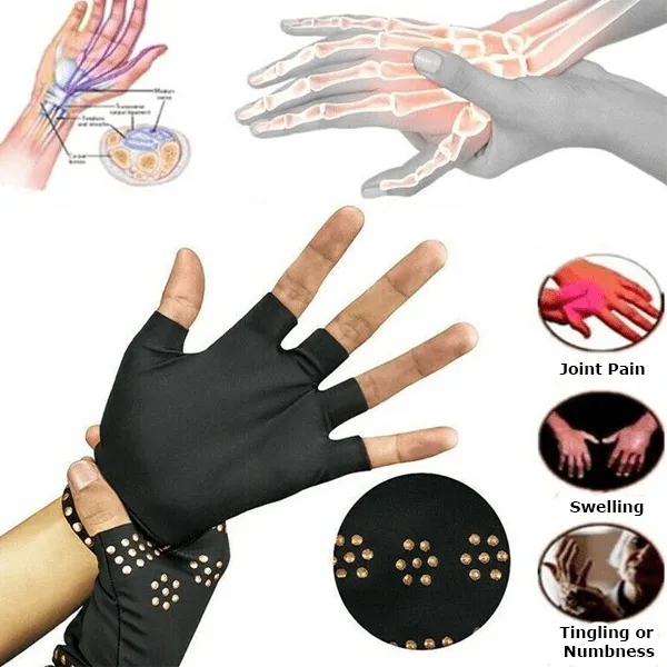 3 Pairs Copper-Infused Compression Gloves