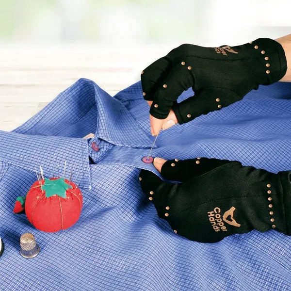 3 Pairs Copper-Infused Compression Gloves