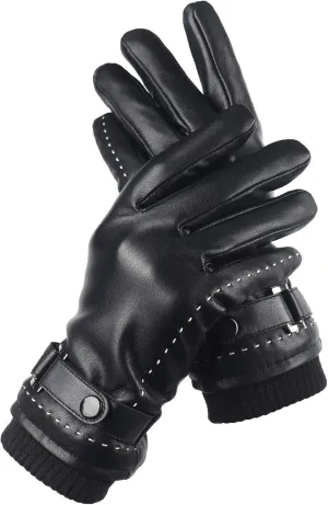 Anccion Men's Touchscreen Leather Gloves