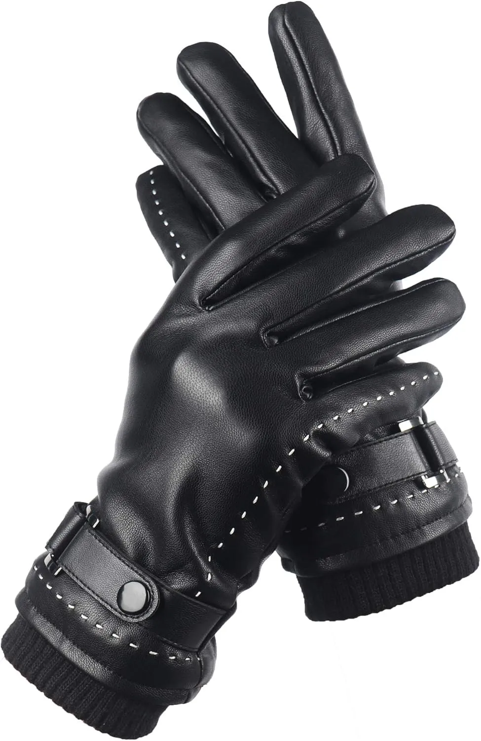 Anccion Men's Touchscreen Leather Gloves