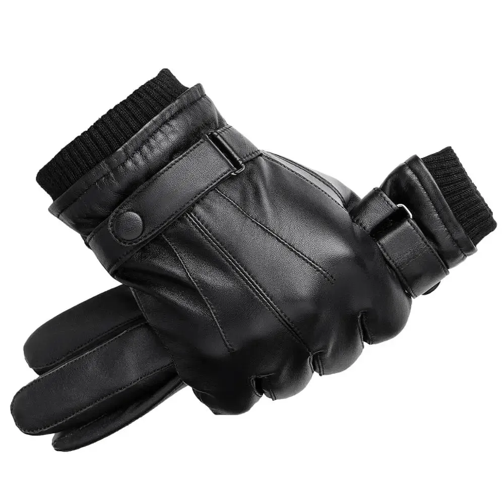 BISON DENIM Genuine Sheepskin Leather Gloves