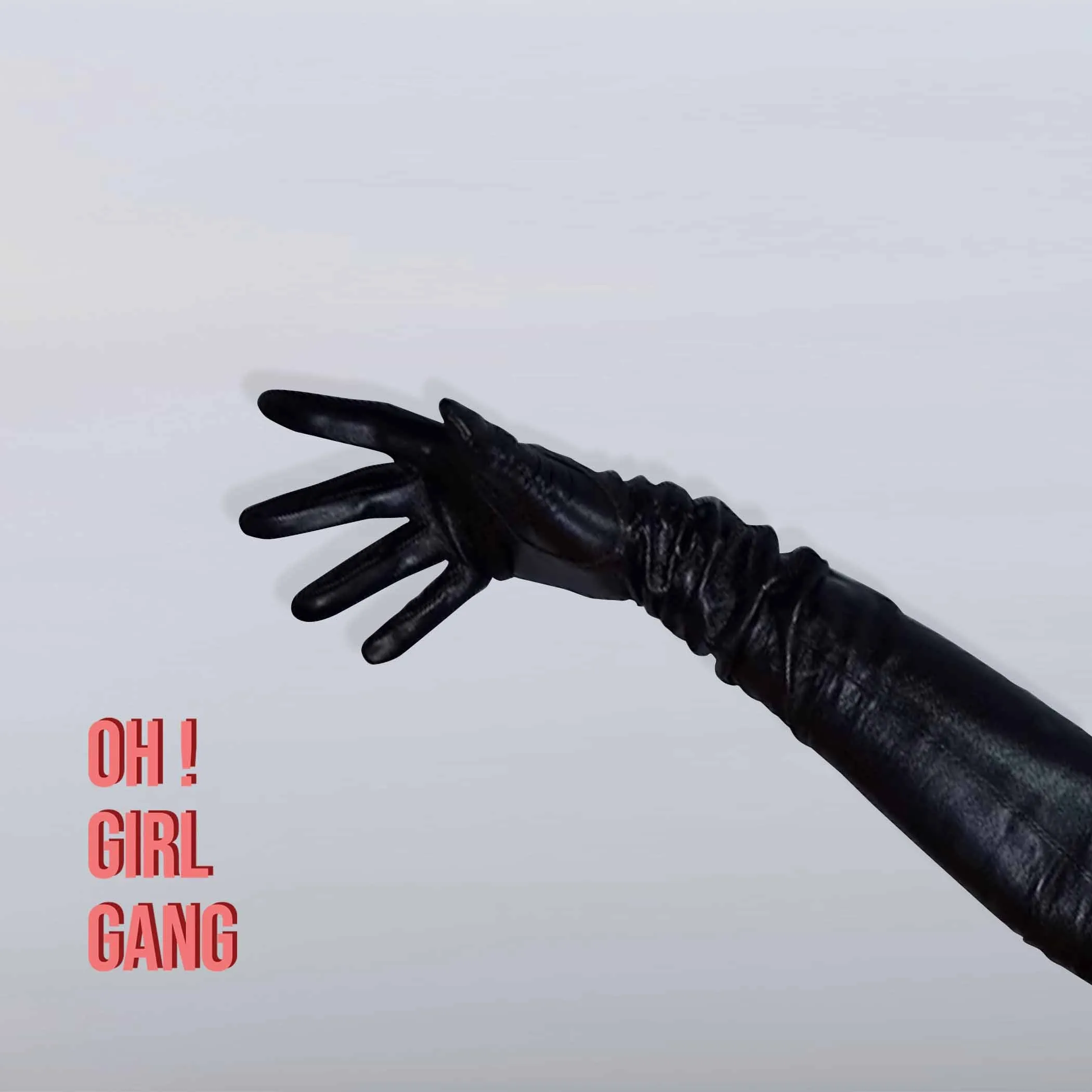 Black Genuine Leather Long Gloves (50cm)