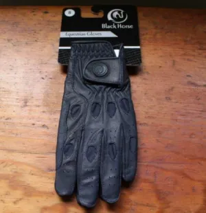 Black Horse Leather Gloves