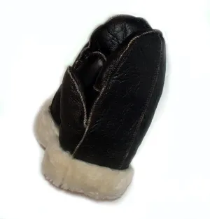 Brown Natural Sheepskin Mittens