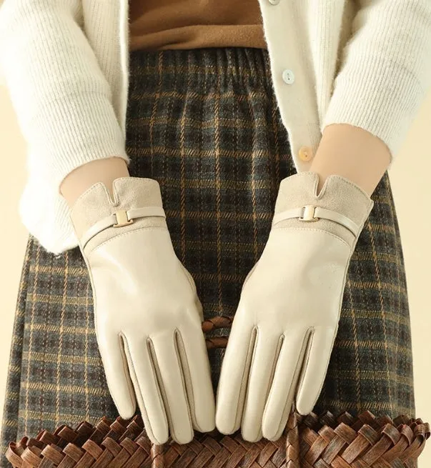 Buy One Get One Free! Suede Gloves for Women, Thickened and Lined with Fur for Winter, Keeping Warm, Windproof, Waterproof, and Touchscreen-Compatible, Outdoor Cycling Gloves.C-241105-2