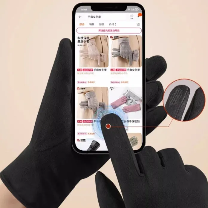 Buy One Get One Free! Warm Gloves for Women, Thickened and Lined with Fur in Autumn and Winter, Suede, Korean Style Fashionable and Simple, Touchscreen-Compatible, Windproof.C-241105-3