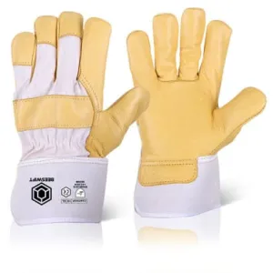 Canadian Yellow Leather Rigger Glove Fleece Lined (Pack Of 10)- Beeswift Canyhsp