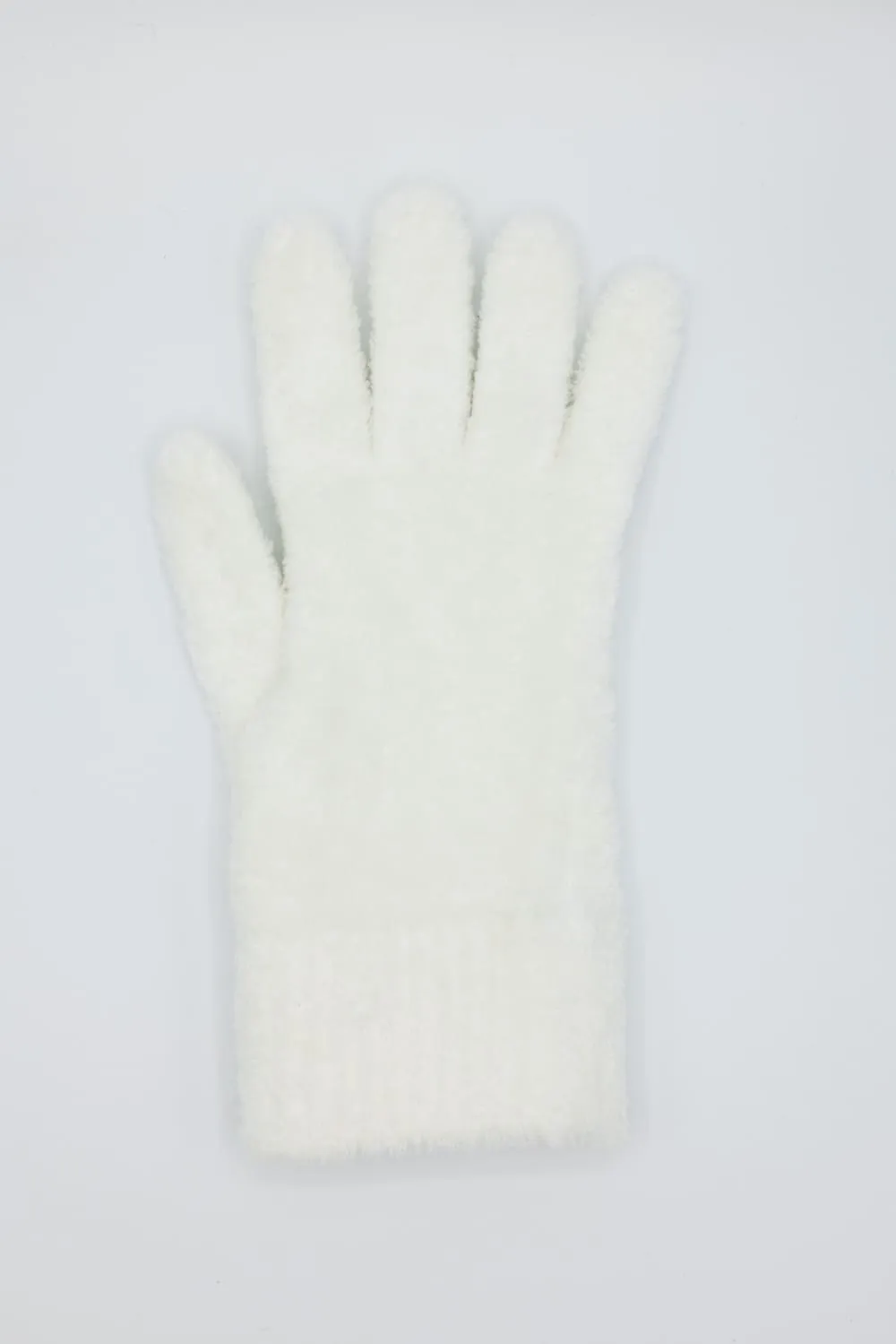 C.C. Plush Terry Chenille Gloves for Women in Ivory | GLC-0038-IVORY