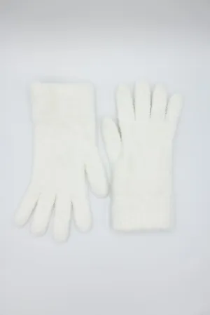 C.C. Plush Terry Chenille Gloves for Women in Ivory | GLC-0038-IVORY