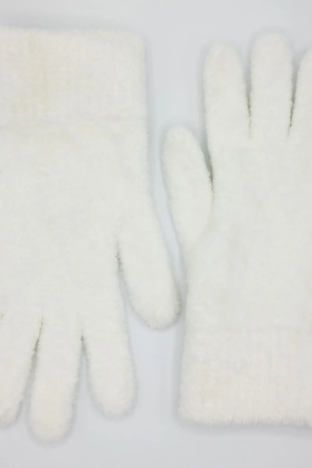 C.C. Plush Terry Chenille Gloves for Women in Ivory | GLC-0038-IVORY