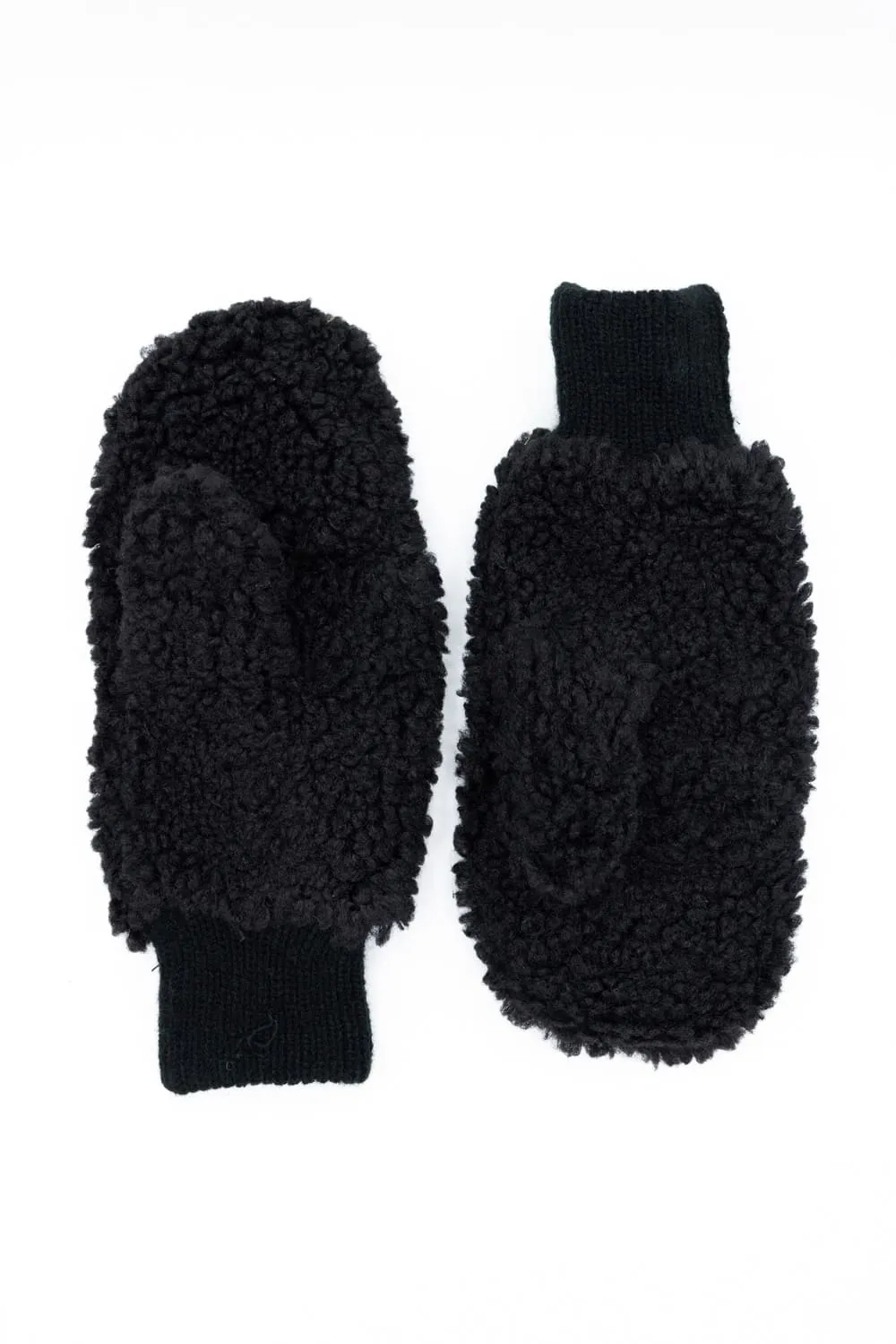 C.C. Sherpa Mittens for Women in Black | MT-008-BLACK