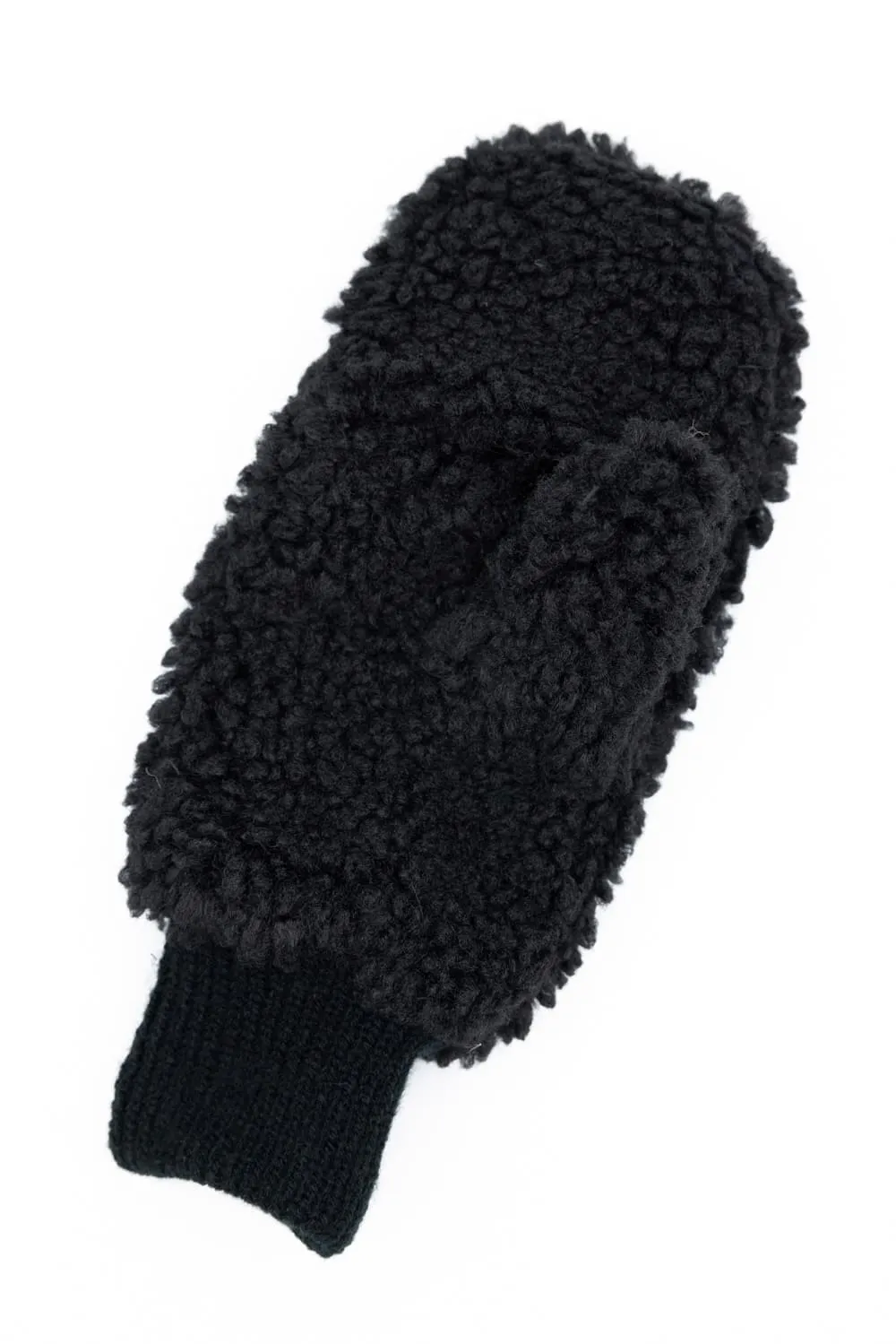 C.C. Sherpa Mittens for Women in Black | MT-008-BLACK