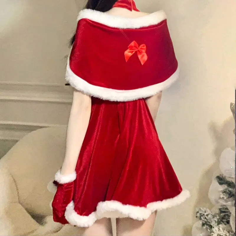 Christmas Elegant Bow Velvet Dress SD02153