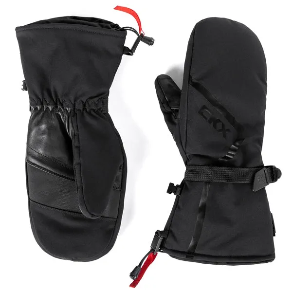 CKX Throttle 2.0 Mittens Leather/Fabric Snowmobile Winter Unisex Black
