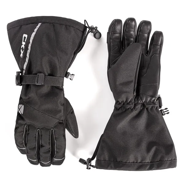 CKX Yukon Leather/Fabric Gloves Snowmobile Winter Unisex Black