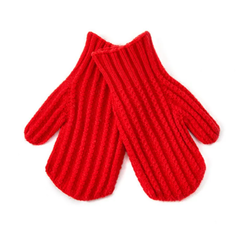 Cute Solid Color Ribbed Simple Knit Gloves DPG2807