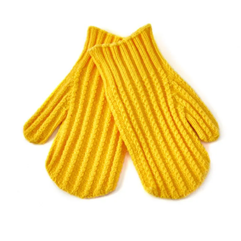 Cute Solid Color Ribbed Simple Knit Gloves DPG2807