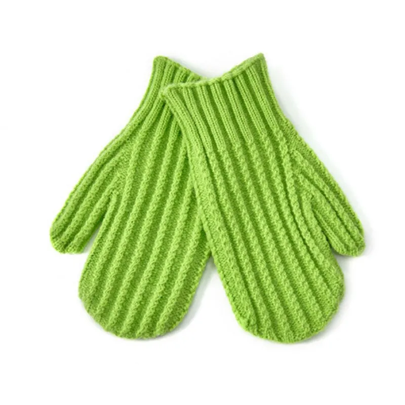 Cute Solid Color Ribbed Simple Knit Gloves DPG2807
