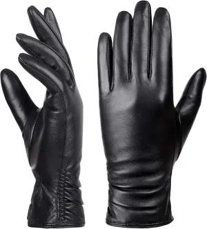 Dsane Women's Leather Touchscreen Driving Gloves