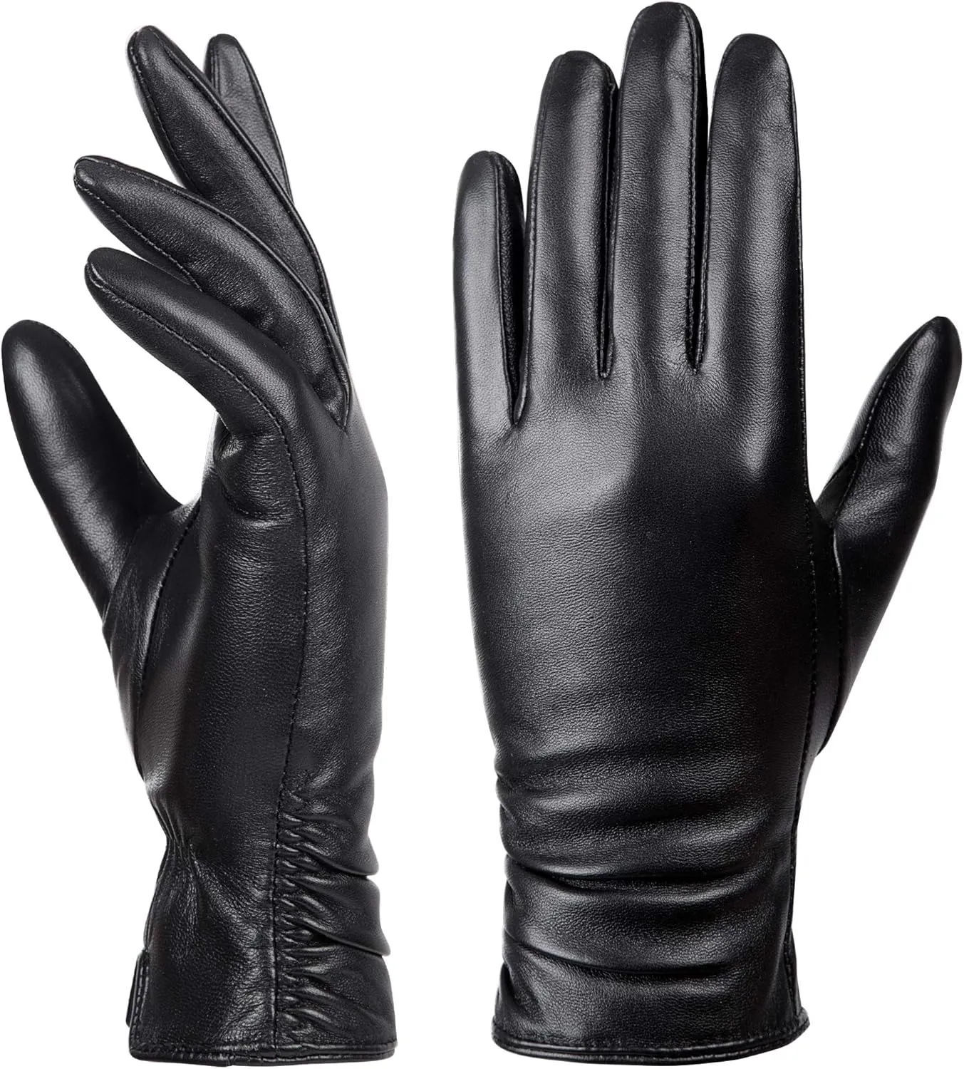 Dsane Womens Leather Touchscreen Gloves for Warm Driving