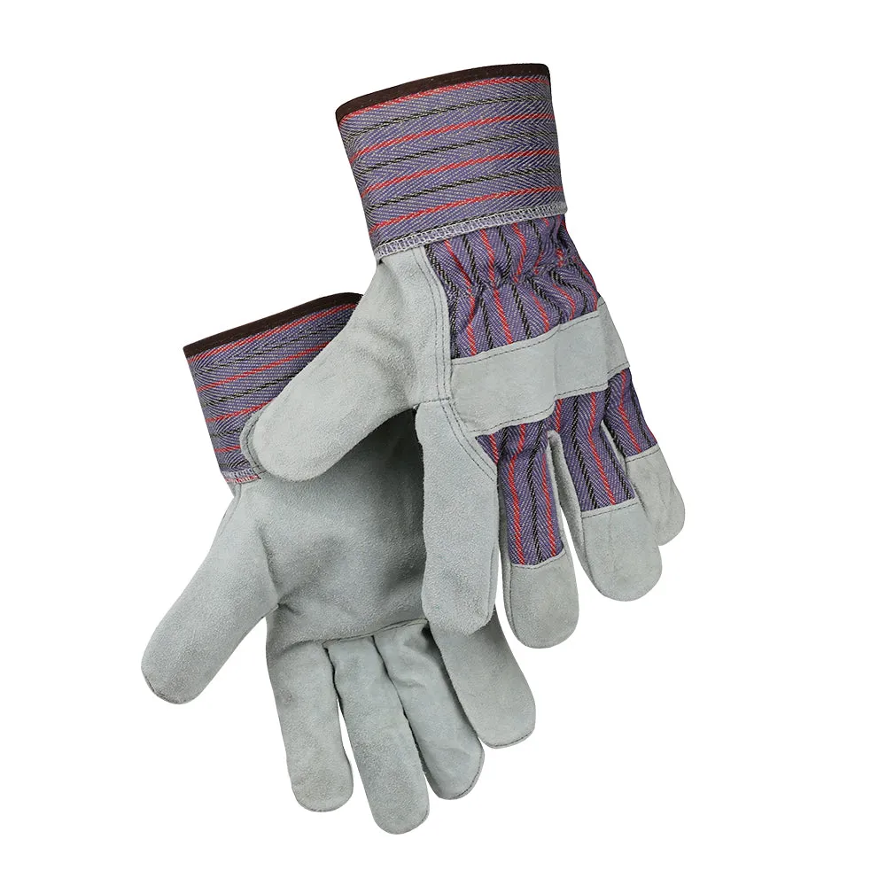 Economy Split Cowhide Palm Leather Work Gloves - Size L, XL