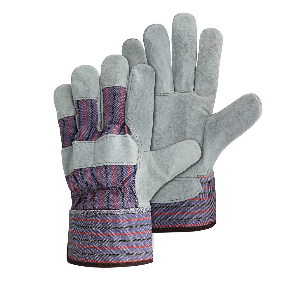 Economy Split Cowhide Palm Leather Work Gloves - Size L, XL