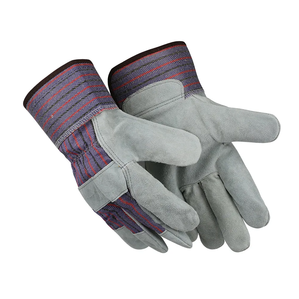 Economy Split Cowhide Palm Leather Work Gloves - Size L, XL