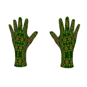 Fleece Gloves (Unisex)(WindSong Flower) RJSTH@Fabric#7 RJSTHS2021 RJS