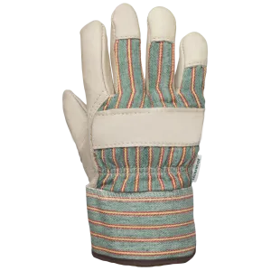 Fleece Lined Cowhide/Cotton Gloves - 3019