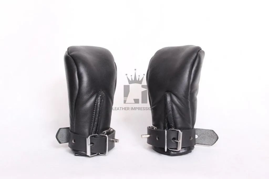 Genuine Leather Bondage Gloves