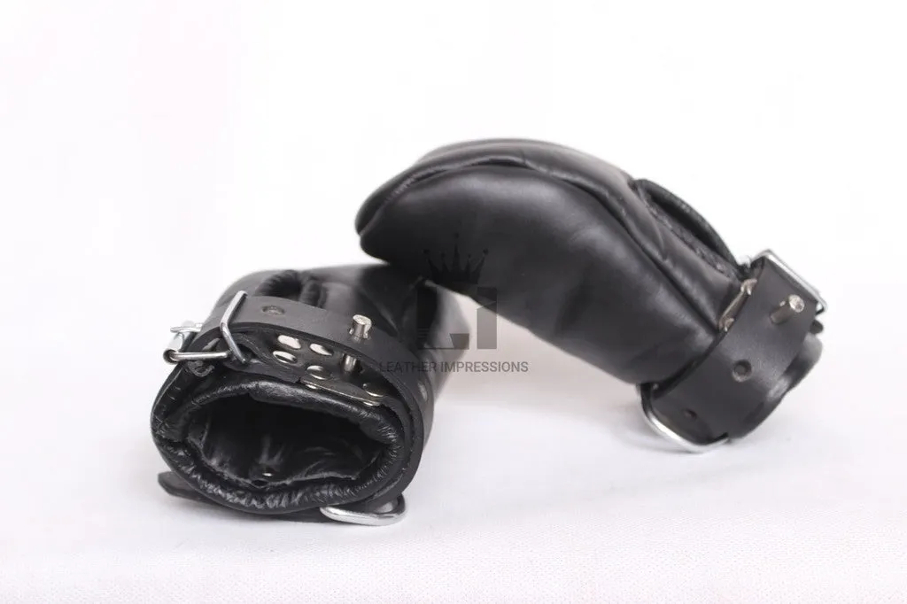 Genuine Leather Bondage Gloves