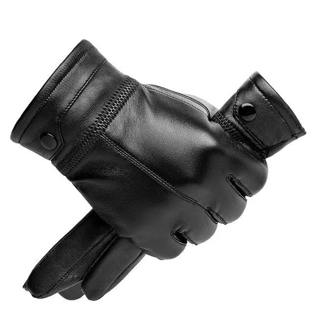 Genuine Leather Elegant Touch Screen Gloves