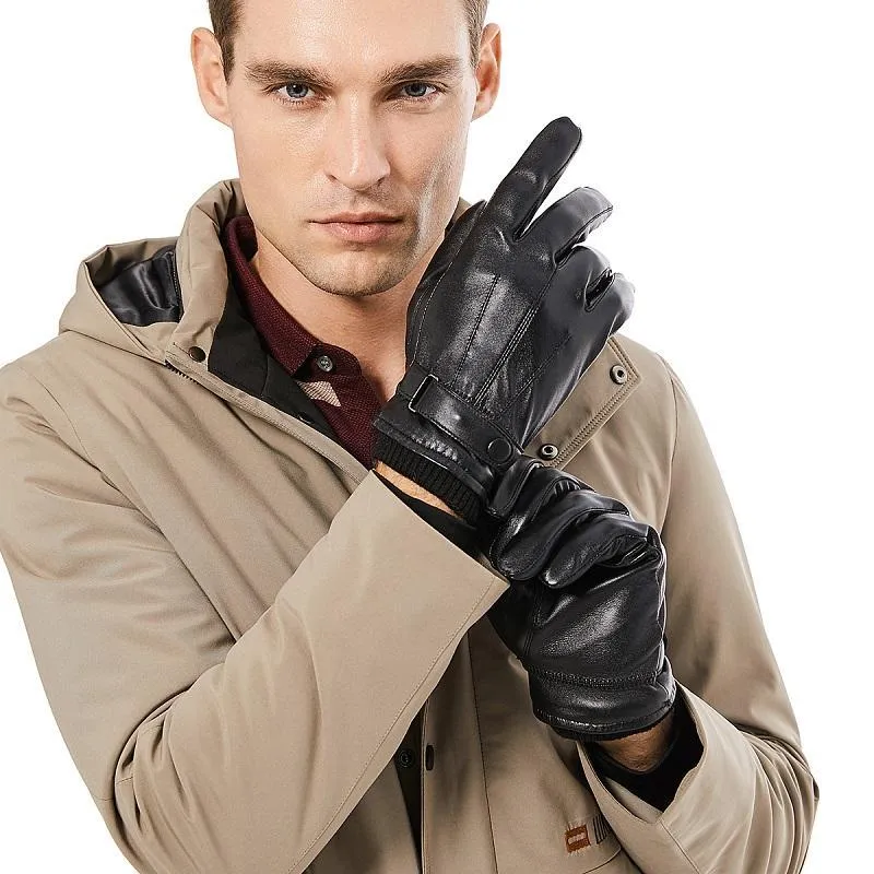 Genuine Leather Elegant Touch Screen Gloves