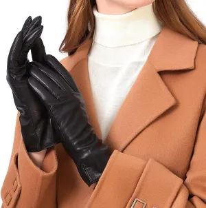 Genuine Sheepskin Leather Women's Gloves - Luxe Cashmere Lined