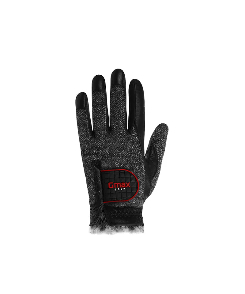 Gmax Sheep Skin Winter Golf Gloves For Men (Both Hands) - Black