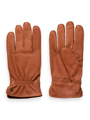 Grain Leather Gloves in Toffee
