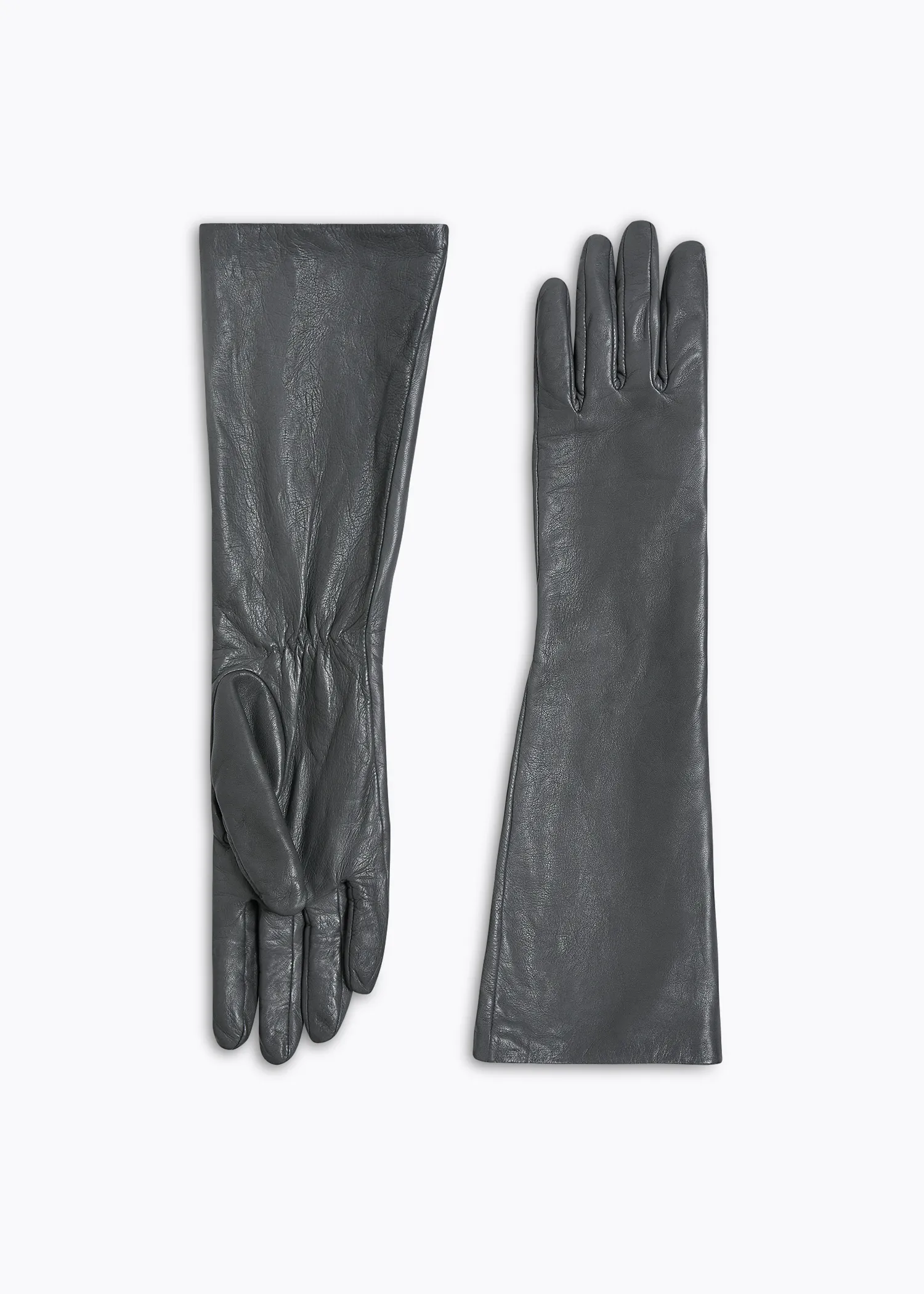 Grey Leather Gloves