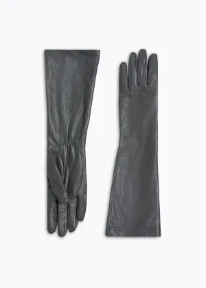 Grey Leather Gloves