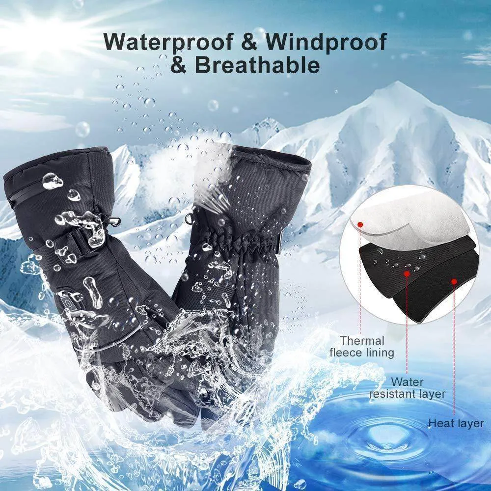 Heated Driving Gloves Motorcycle Bike Gloves Waterproof Touchscreen Gloves Electric Unisex Winter Gloves