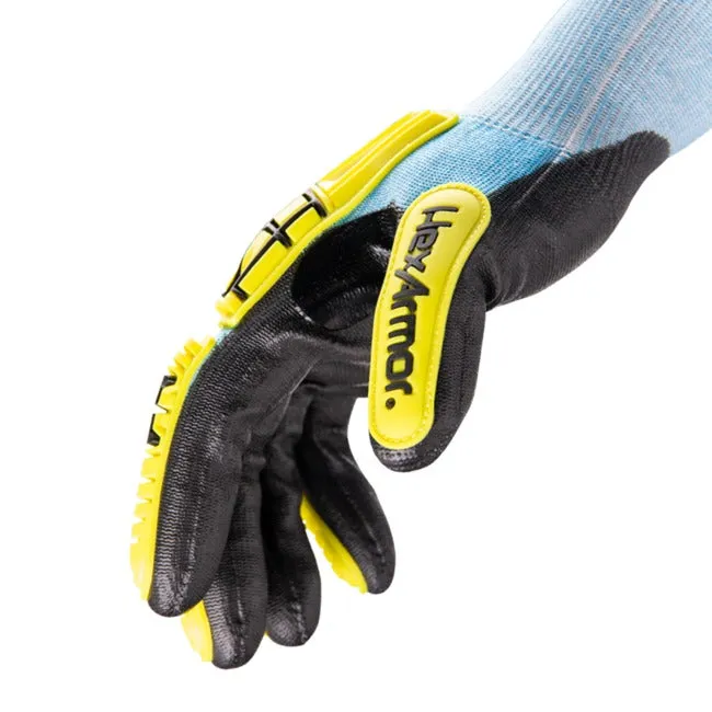 Hexarmor 3012 Helix Core, ANSI A5 Cut Resistant Glove, 15-gauge HPPE/Steel/Fiberglass/Polyester Blend, Polyurethane Palm Coating (1 Pair)