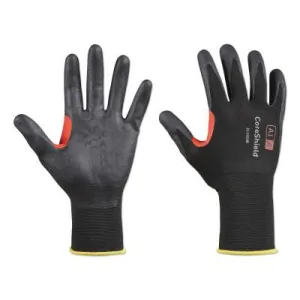Honeywell CoreShield™ A1/A Coated Cut Resistant Gloves, 6/XS, Nylon, Nitrile Micro-Foam, 18 ga, Black, 21-1518B/6XS