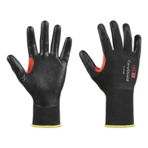 Honeywell CoreShield™ A1/A Coated Cut Resistant Gloves, 6/XS, Nylon, Nitrile Super-Thin Coating 18 ga, Black, 21-1818B/6XS