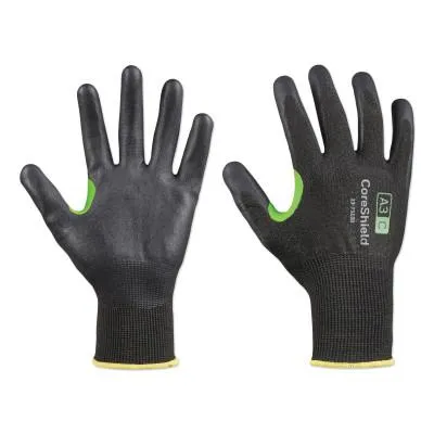 Honeywell CoreShield™ A3/C Coated Cut Resistant Gloves, 9/L, HPPE/Basalt, Nitrile Micro-Foam, 18 ga, Black, 23-7518B/9L