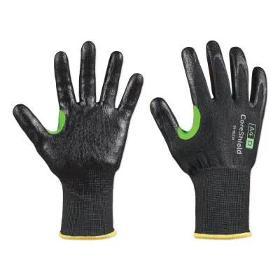 Honeywell CoreShield™ A4/D Coated Cut Resistant Gloves, 6/XS, HPPE/Basalt, Smooth Nitrile, 13 ga, Black, 24-0913B/6XS