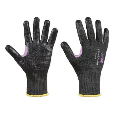 Honeywell CoreShield™ A8/F Coated Cut Resistant Gloves, 11/XXL, HPPE/Kevlar®/Alloy, Smooth Nitrile, 10 ga, Black, 28-0910B/11XXL